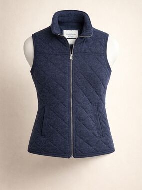 Abercrombie & Fitch Navy Blue Quilted Zip-Up Diamond Vest Women's Small Gorpcore